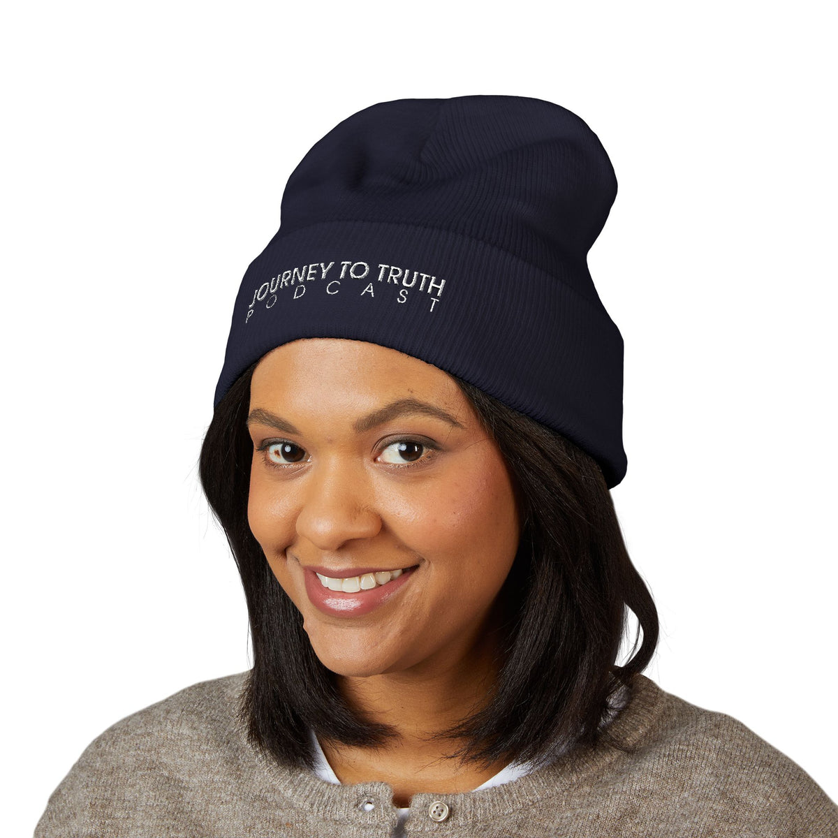 Journey to Truth Podcast Embroidered Cuffed Beanie