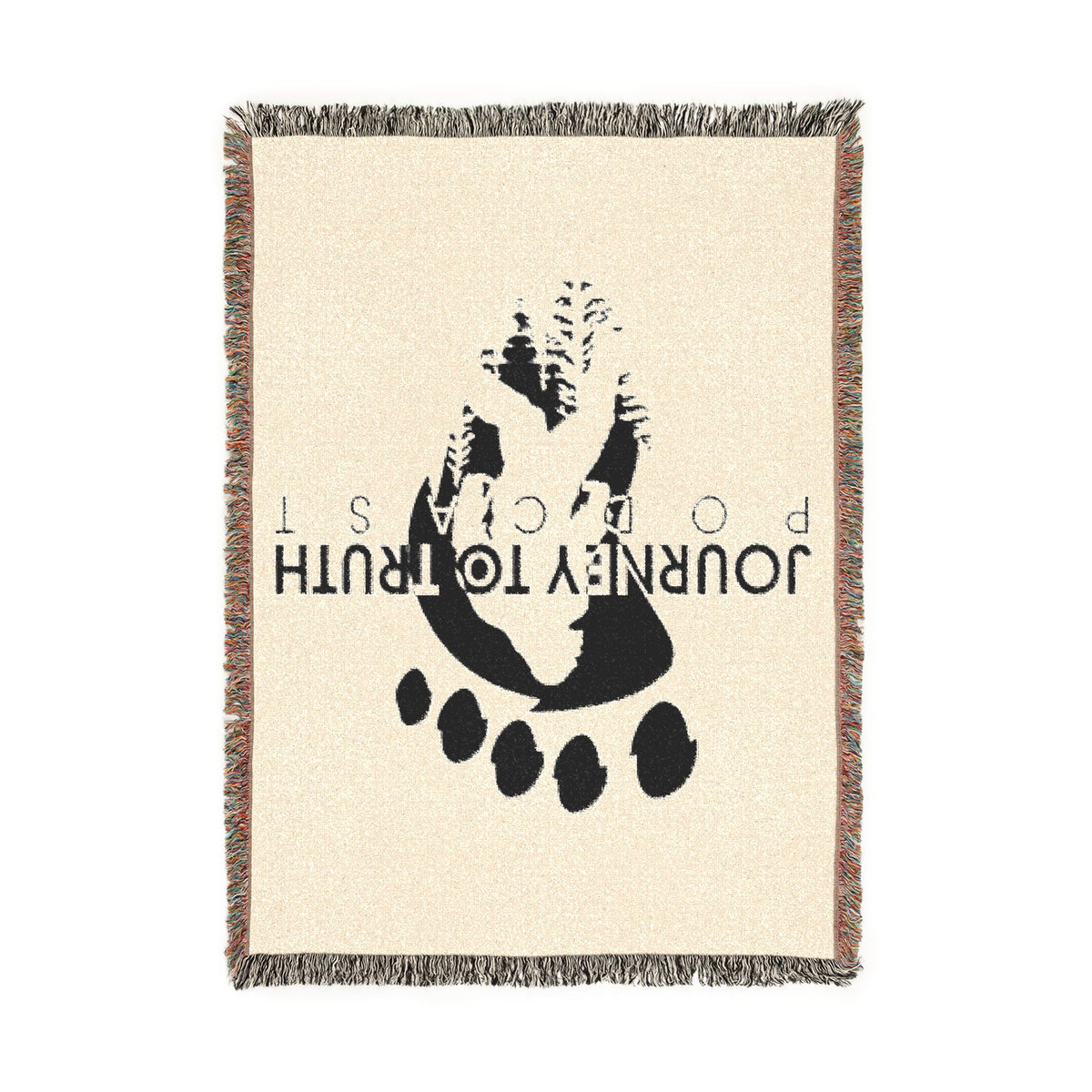 Woven Blanket — "Journey to Truth - Sasquatch" Throw Blanket, Cozy Camper & Nature Lover Gift