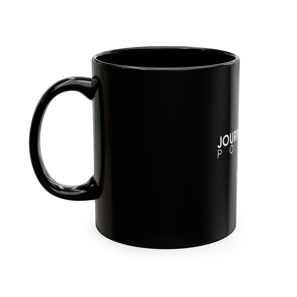 Podcast Logo Ceramic Mug — 'Journey to Truth' Black Coffee Cup