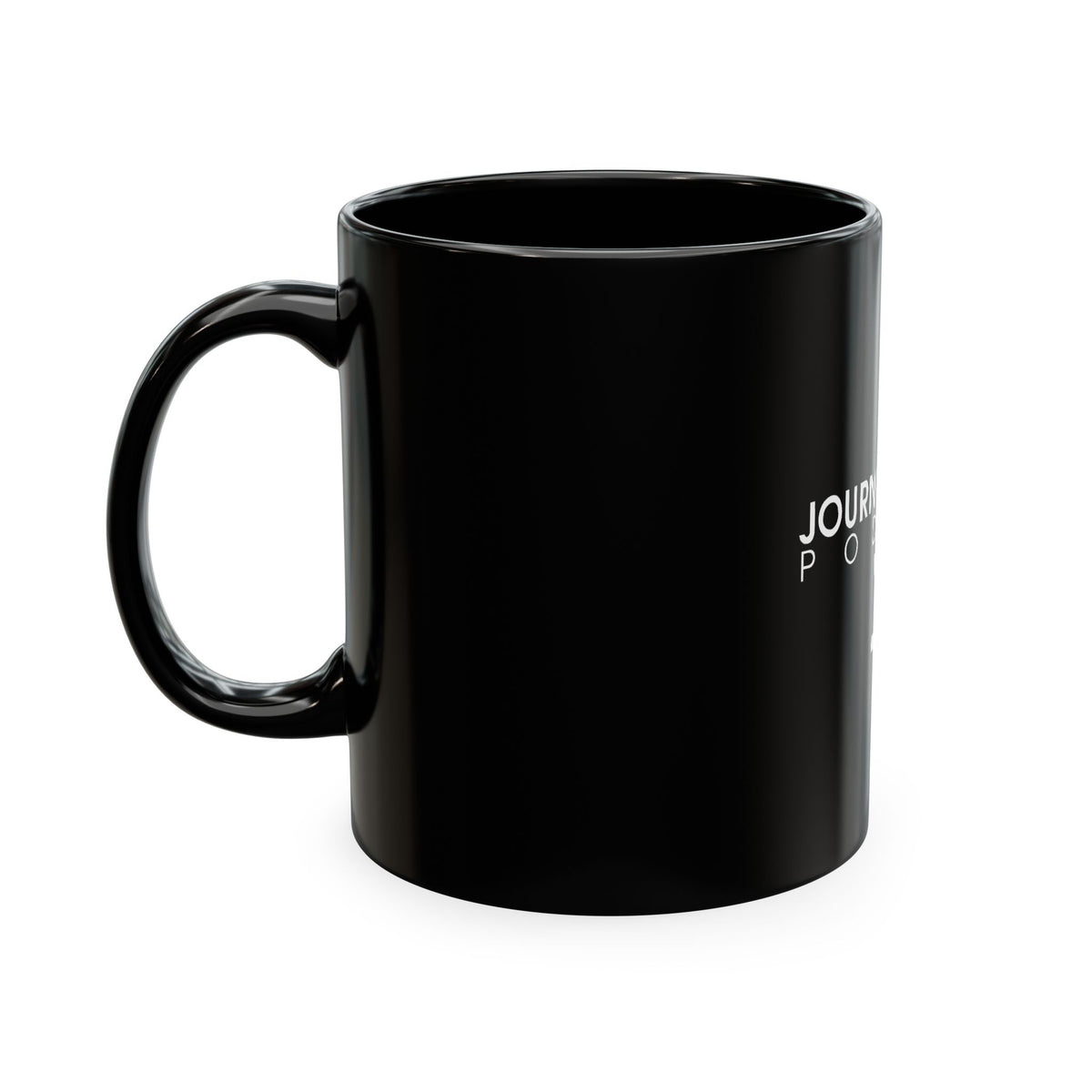Podcast Logo Ceramic Mug — 'Journey to Truth' Black Coffee Cup