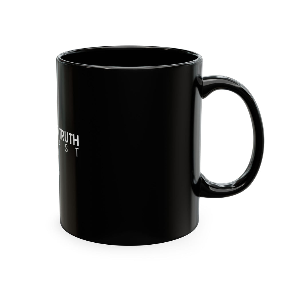 Podcast Logo Ceramic Mug — 'Journey to Truth' Black Coffee Cup
