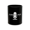 Podcast Logo Ceramic Mug — 'Journey to Truth' Black Coffee Cup