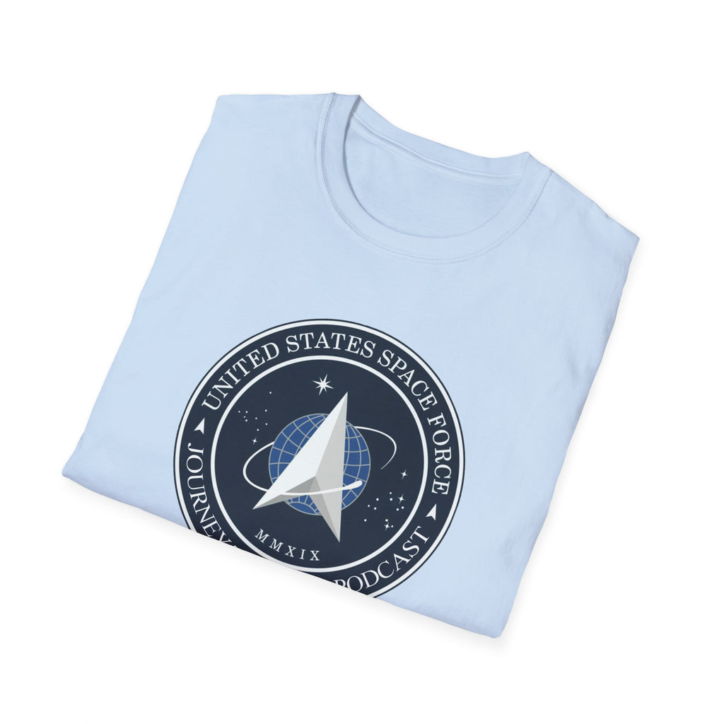 Space Program Emblem T-Shirt — "Journey to Truth, Explore" Astronaut Badge Tee
