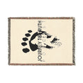 Woven Blanket — "Journey to Truth - Sasquatch" Throw Blanket, Cozy Camper & Nature Lover Gift