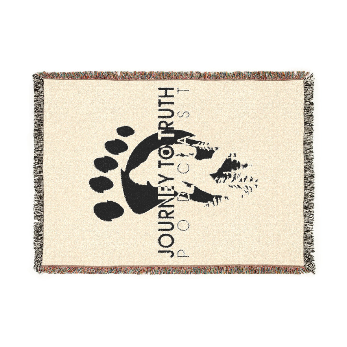 Woven Blanket — "Journey to Truth - Sasquatch" Throw Blanket, Cozy Camper & Nature Lover Gift