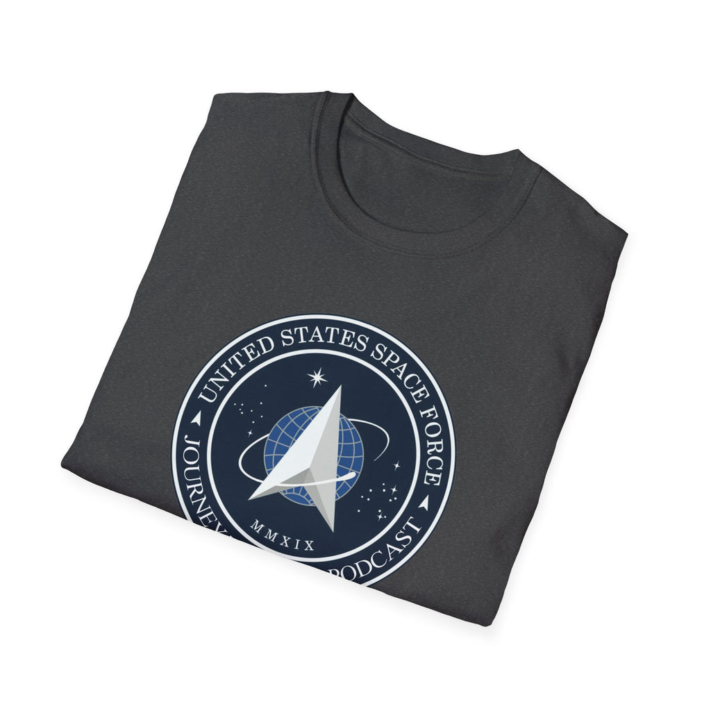 Space Program Emblem T-Shirt — "Journey to Truth, Explore" Astronaut Badge Tee