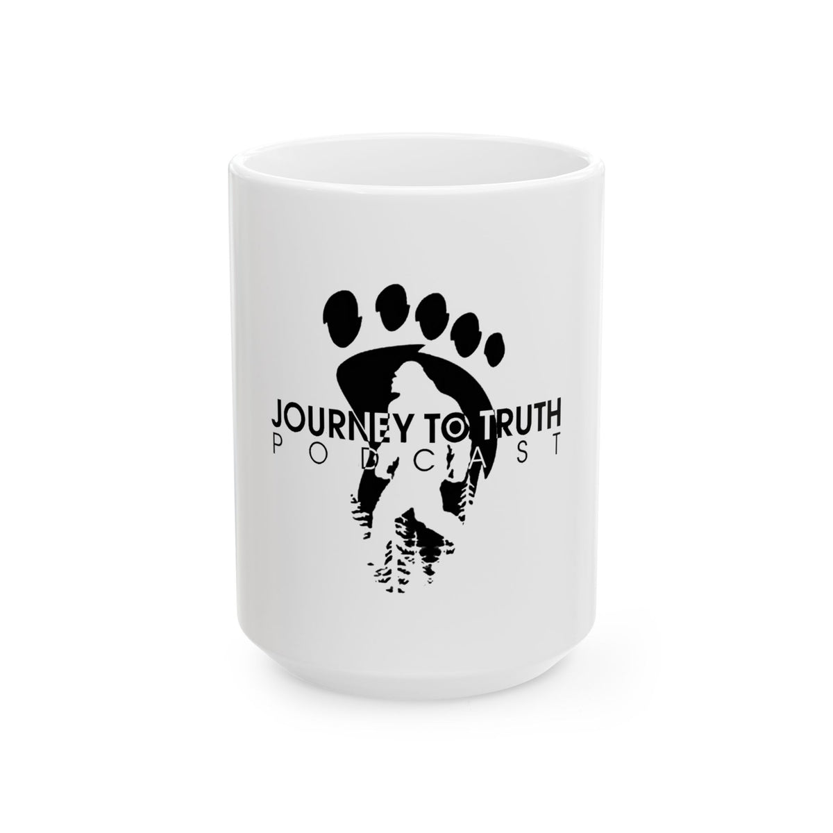 Sasquatch Mug – Black Footprint Logo Coffee Cup (11oz/15oz)